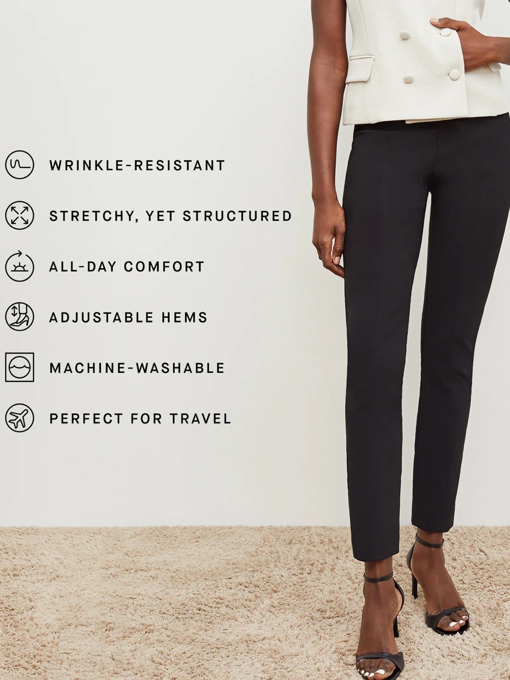 m.m. lafleur The Foster Cigarette Pant - PowerStretch in Thyme - Picture 4 of 10